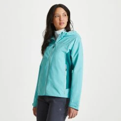 Craghoppers Women's Atlas Waterproof Shell Jacket Sea Breeze/ Verde RRP £85 CWW1158