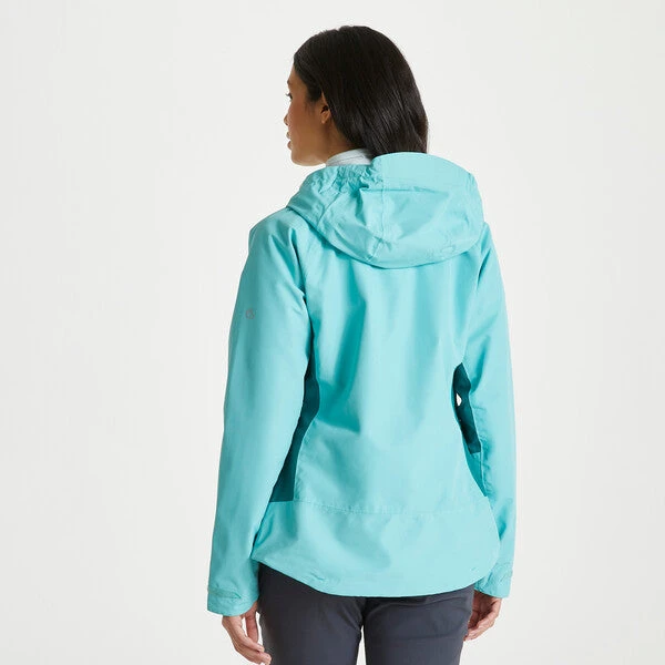 Craghoppers Women's Atlas Waterproof Shell Jacket Sea Breeze/ Verde RRP £85 CWW1158 - Image 3