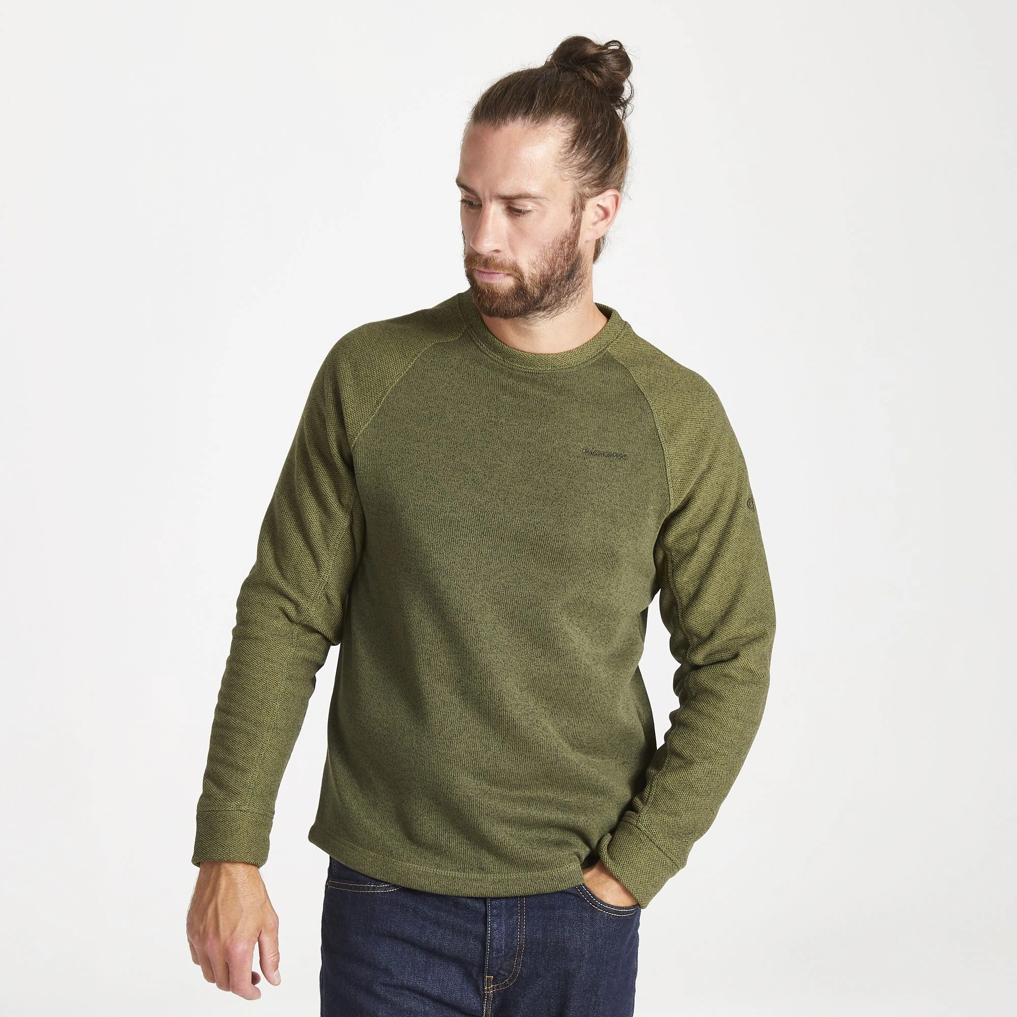 Craghoppers Men's Barker Jumper Bottle Green Marl CMA1283 - Image 2