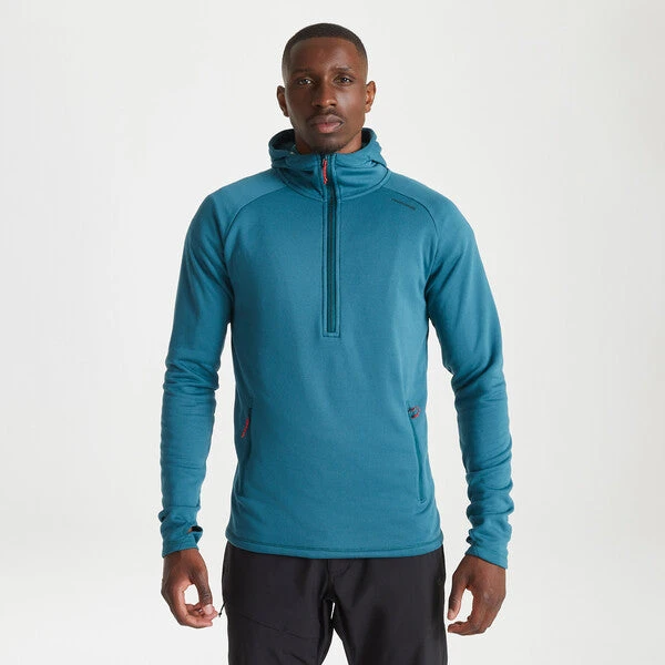 Craghoppers Men's Dynamic Hooded Half Zip Top Winter Lagoon Marl CMT962 - Image 2