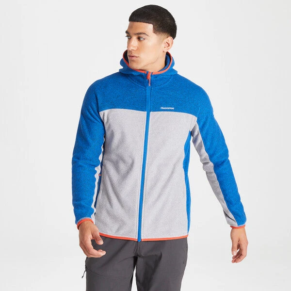 Craghoppers Men's Gregor Full Zip Hoodie Avalanche Blue/ Cloud Grey Marl CMA1316 - Image 2