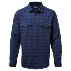 Craghoppers Men's Kiwi III Long Sleeved Check Shirt Navy RRP £40 CMS638