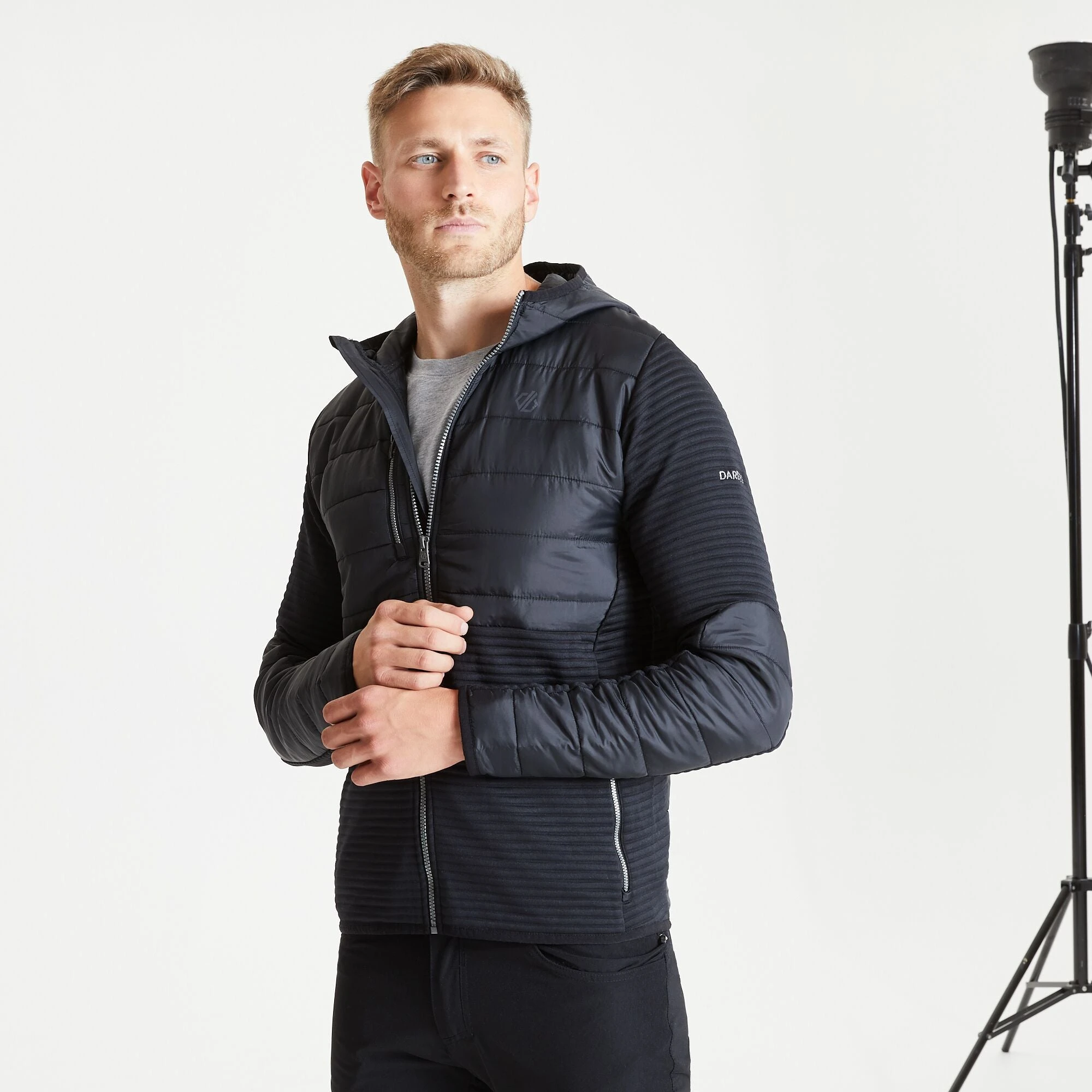 Dare2B Dare 2b Narrative Full Zip Hooded Hybrid Fleece Jacket Black RRP £90 - Image 2