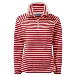 Craghoppers Women's Natalia Half-Zip Fleece Pompeian Red Stripe