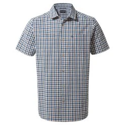 Craghoppers Men's Nour Short Sleeved Check Shirt- Blue Navy