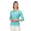 Regatta Women's Polexia Square Neck Top Turquoise White Stripe