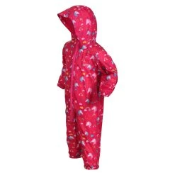 Regatta Kid's Waterproof Puddle Suit Unicorn Pink RKW263
