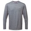 Craghoppers Men's NosiLife Talen Long Sleeved T-Shirt | Black Pepper Marl CMT928