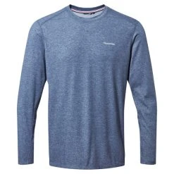 Craghoppers Men's NosiLife Talen Long Sleeved T-Shirt | Soft Navy Marl CMT928