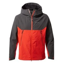 Craghoppers Craghopppers Men's Trelawney Waterproof Hooded Jacket Black Pepper/Red CMW772 RRP £100