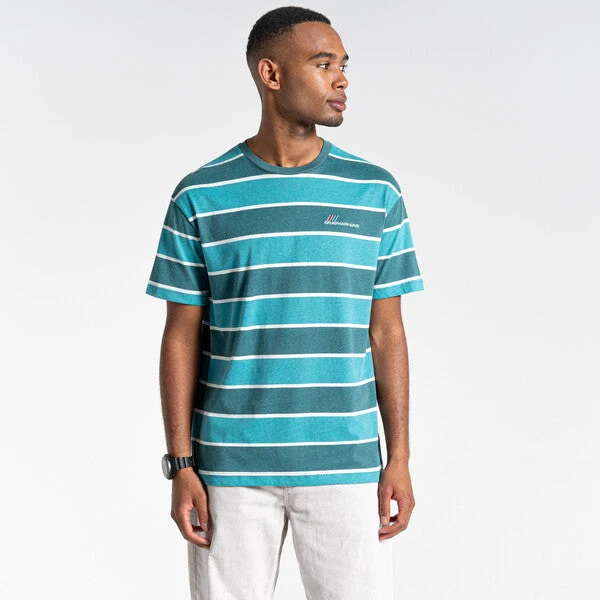 Craghoppers Unisex Ventura T-Shirt Sacramento Green Stripe - Image 2