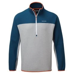 Craghoppers Men's Galway Half-Zip Cloud Grey/ Poseidon Blue Marl RRP £45