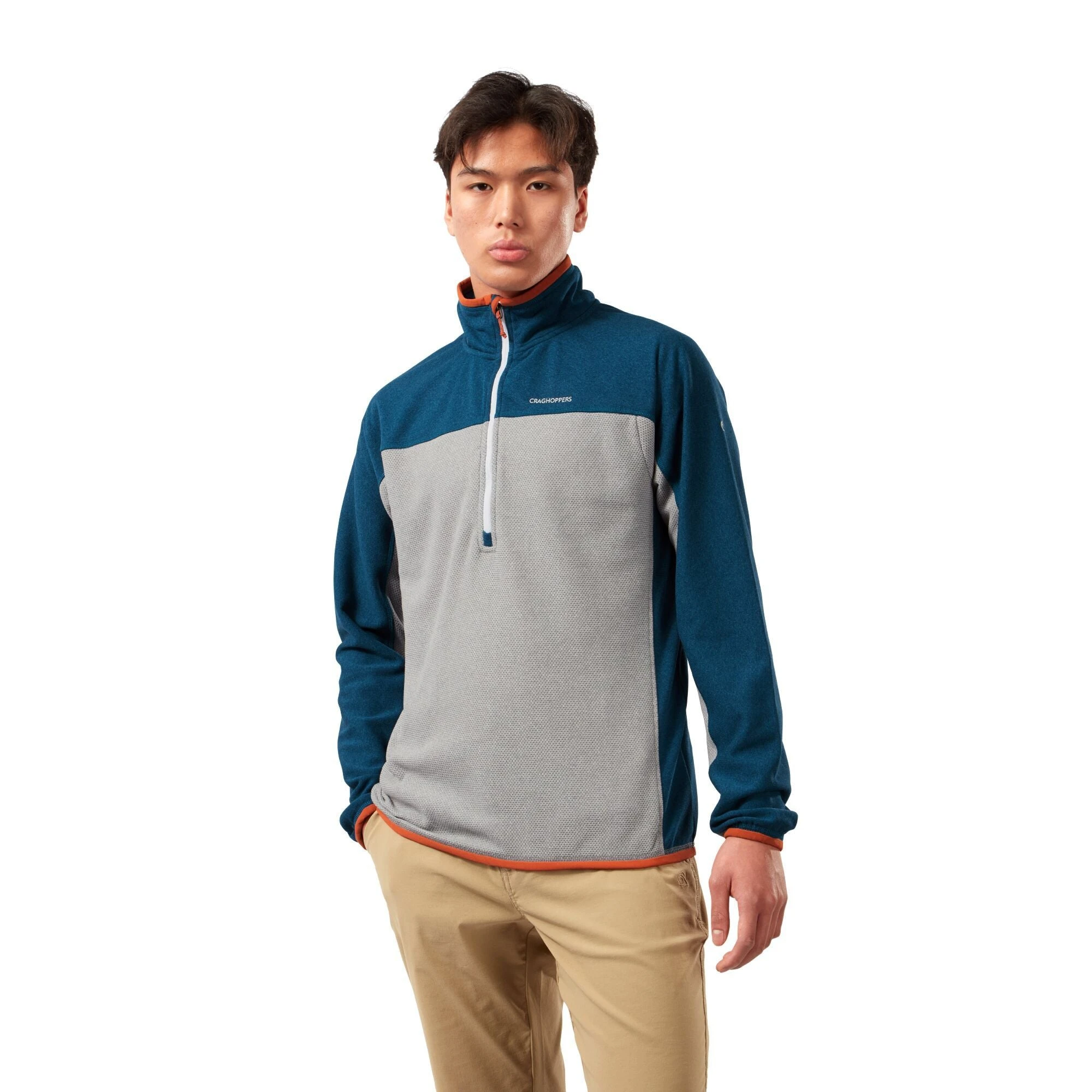 Craghoppers Men's Galway Half-Zip Cloud Grey/ Poseidon Blue Marl RRP £45 - Image 2