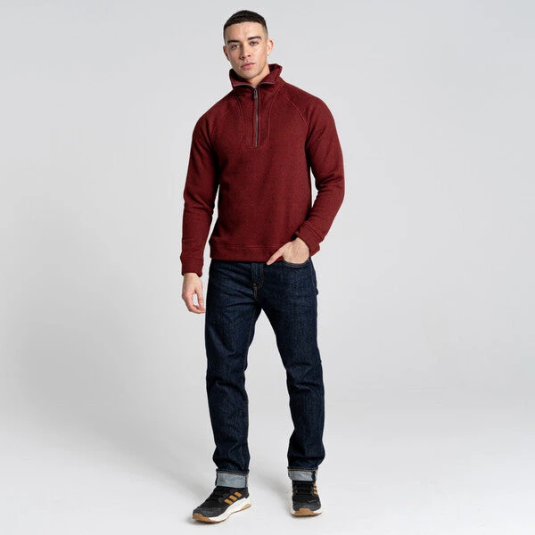 Craghoppers Men's Logan Half Zip Fleece | Mahogany Marl - Image 2