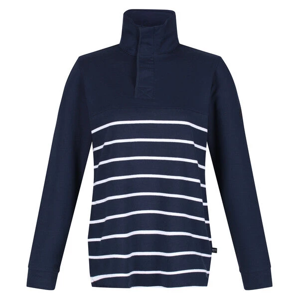 Regatta Women's Camiola II Half Button Jersey Navy/White Stripe - Image 2
