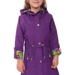 Target Dry Girl's Charlotte 3/4 Parka Dark Amethyst Purple RRP £39.95