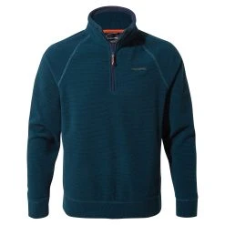 Craghoppers Men's Turo Half Zip CMA1291 Poseidon Blue Stripe RRP £50